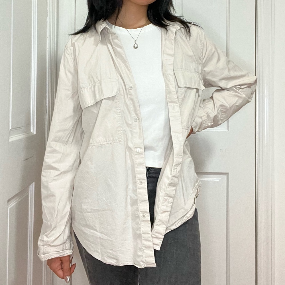 Aritzia Babaton Light Beige Button Up - image 1